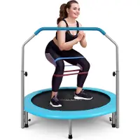SereneLife Fitness Trampoline- 91/102 cm Mini Trampoline – Opvouwbare Fitness Trampoline voor Kinderen en Volwassenen Tot 100 kg
