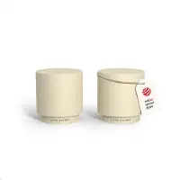 LARS NYSØM Svæve Set Roestvrijstalen Peper- en Zoutstel - Modern Minimalistisch Ontwerp - Eenvoudig Navullen (Almond Beige)