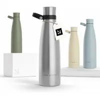 LARS NYSØM Nåde Roestvrijstalen drinkfles 750ml - BPA-vrije geïsoleerde waterfles 0,75 Liter (Stainless Steel)