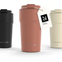 LARS NYSØM Bevægelse Thermos Coffee Mug-to-go 500ml - BPA-vrij met Isolatie - Lekvrije Roestvrijstalen Thermosbeker (Brick Red)