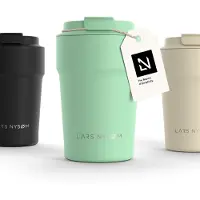 LARS NYSØM Bevægelse Thermos Coffee Mug-to-go 380ml - BPA-vrij met Isolatie - Lekvrije Roestvrijstalen Thermosbeker (Mint Green (Old))