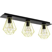 Eglo Tarbes 2, 3 lampen, E27 fitting, IP20, zwart, messing
