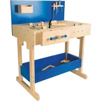 Small Foot - Houten Speelgoedwerkbank Blauw met Accessoires