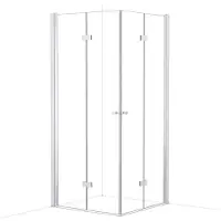 Maxaro Diamond Douchecabine | 90x90 cm Chroom Helder glas Vouwdeur Vierkant