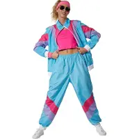 TecTake dressforfun - dameskostuum retro 80er 90er jaren joggingpak set - M - Verkleedkleding carnaval - Halloween - Verkleden - Feestkleding - Carnavalskleding - Feest - Partykleding