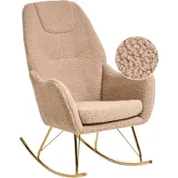 Beliani GULSELE - Schommelstoel - Beige - Bouclé