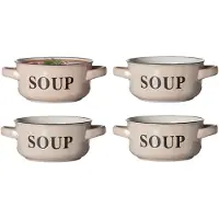 COSY&TRENDY Cosy & Trendy Soepkommen Classic - beige - 8x stuks - 14 x 7 cm - keramiek - soepkommetjes - 470 ml