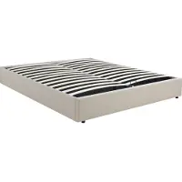 En.casa Tweepersoonsbed Nola met bedbodem linnen 200x180 cm beige []