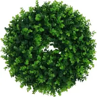 MCW Kunstkrans -O97, deurkrans, tafelkrans, decoratieve buxus, binnen/buiten, Ø 45 cm