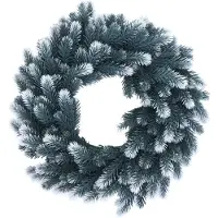 MCW Kunstkrans -O98, deurkrans, tafelkrans, kunstmatige decoratie Ø 45 cm ~ spar met sneeuw