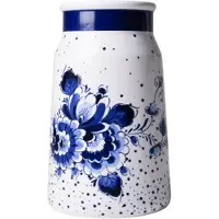 Heinen Delfts Blauw Melkbusvaas Blauwe Stip - Klein