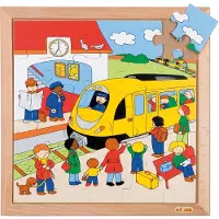 Educo Verkeerspuzzel - Station trein puzzel van 25 stukjes - Educatief speelgoed