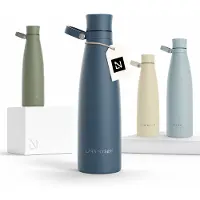 LARS NYSØM Nåde Roestvrijstalen drinkfles 750ml - BPA-vrije geïsoleerde waterfles 0,75 Liter (Stone Blue)