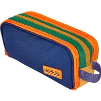 Herlitz 2x Herlitz, Potloodetuis, Dubbel lui neon blauw/oranje
