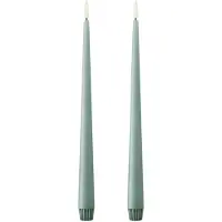 Ester & Erik taper kaars LED 2-pack 67 Jade stone , 30 cm