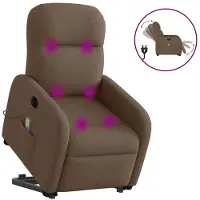 vidaXL Sta-op-massagestoel elektrisch verstelbaar stof bruin