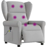 vidaXL Massagestoel elektrisch verstelbaar stof wolk grijs