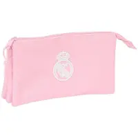 Real Madrid Pennenetui met 3 vakken Real Madrid C.F. Roze 22 x 12 x 3 cm