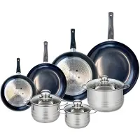 Elo Set van 4 Kookpannen 20, 24, 28 en 32 cm en 3 braadpannen 14, 16 en 20 cm Elo Prima Brillant