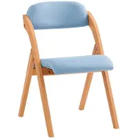 SoBuy Chaise Pliante Bois Rembourrée Bleu
