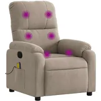 vidaXL Massagestoel microvezelstof taupe
