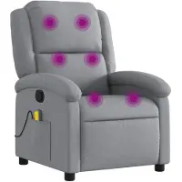 vidaXL Massagestoel met lichtgrijze stof