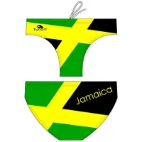 Turbo Jamaica Swimming Brief Groen,Geel,Zwart 3XL Man