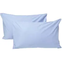 Homescapes Kinder Kussensloop 40x60 cm – Set van 2 – Uni Blauw – Egyptisch Katoen – OEKO-TEX
