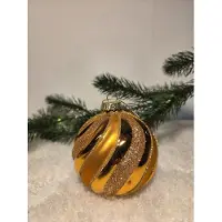 Countryfield Kerstbal Wavy S oranje-Ø8cm-glas