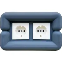 Felt - Stopcontact - Office grey - Big Buoy (double) - 2 stopcontacten - Plug frame