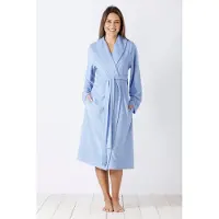 Hajo Blauwe badstof dames badjas | Maat 36/38