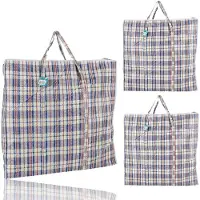 Discountershop Opbergtassen 120L met Rits – 3 Stuks Extra Grote Opbergzakken voor Kleding, Dekbedden & Verhuizen – XXL Opvouwbare Opbergtas