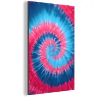 MuchoWow Aluminium schilderij 20x30 cm - Wanddecoratie metaal - Spiraal - Roze - Draaiend - Metalen muurdecoratie woonkamer - Decoratie industrieel - Foto op dibond - Industriële accessoires slaapkamer