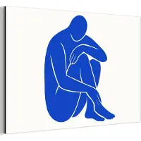MuchoWow Aluminium schilderij 60x40 cm - Wanddecoratie metaal - Lichaam - Abstract - Blauw - Metalen muurdecoratie woonkamer - Decoratie industrieel - Foto op dibond - Industriële accessoires slaapkamer