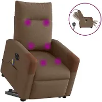 vidaXL Sta-op-massagestoel elektrisch verstelbaar stof bruin
