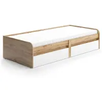 Vicco Clario Kinderbed – 90x200 cm met matras Wit/Kunstnijverheid