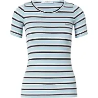 Pepe Jeans Shirt 'Belin' lichtblauw / zwart / zilver / offwhite