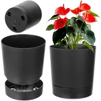 Kadax Aura 280 gerecyclede plantenbak met standaard - zwart