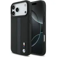 BMW Backcase hoesje geschikt voor iPhone 17 Pro Max - Effen Zwart - Kunstleer