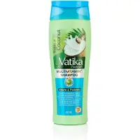 Dabur Vatika Multivitamine Shampoo Kokos 400 ml - Verrijkt met Vitaminen A, E, F & Kokosolie voor Sterker en Gezonder Haar, met Castor & Henna, Voedt de Hoofdhuid, Bevordert Haargroei