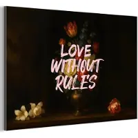MuchoWow Aluminium schilderij 150x100 cm - Wanddecoratie metaal - Liefde - Modern - Bloemen - Metalen muurdecoratie woonkamer - Decoratie industrieel - Foto op dibond - Industriële accessoires slaapkamer