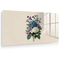 MuchoWow Glasschilderij 80x40 cm - Schilderij acrylglas - Bloemen - Gedetailleerd - Rust - Realistisch - Foto op glas - Muurdecoratie woonkamer - Wanddecoratie slaapkamer - Schilderijen