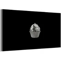 MuchoWow Aluminium schilderij 120x60 cm - Wanddecoratie metaal - Cupcake - Luxueus - Zilver - Metalen muurdecoratie woonkamer - Decoratie industrieel - Foto op dibond - Industriële accessoires slaapkamer