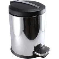 Gerimport RVS vuilnisbak/pedaalemmer - 5 liter - 27 cm - Kleine prullenbakken
