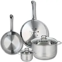 Elo Set van 2 Koekenpannen 24 en 28 cm en 2 kookpotten 12 en 24 cm Elo Profi Brillant