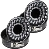 Zenker Set van 2 Bakvormen voor taart en savarin met dubbele bodem 24 cm Black Metallic