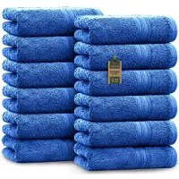 NatureMark Badstof gastendoekjes 12-pack 30x50cm, 100% katoen, koningsblauw