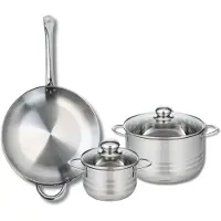 Fackelmann Set van 1 Koekenpan 32 cm en 2 kookpotten 16 en 24 cm Elo Profi Brillant
