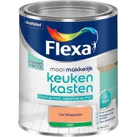Flexa - Mooi Makkelijk Keukenkasten Mat - Vol Klaproos - Mengverf - 750 Ml