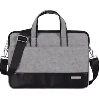 Canvas Artisan Laptoptas Zakelijk 13.3 Inch - Laptophoes met Schouderriem - Voor Dames & Heren - Laptop Sleeve met Handvat - Zwart / Grijs